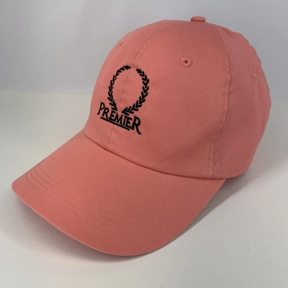 Premier Logo Hat Pink Light Weight Adjustable AHead Classic Cut Baseball Cap
